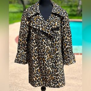 Ladies leopard pea coat